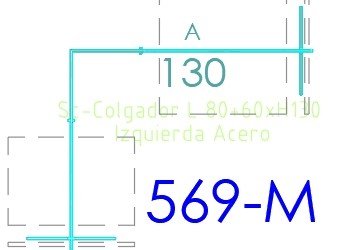 Sc-Colgador L 80+60xH130 Izquierda Acero