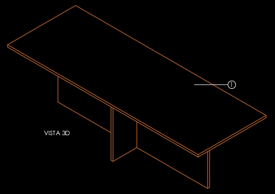 Mesa Alta Negra 280x100xH80_(VER HOJA DE CATÁLOGO)