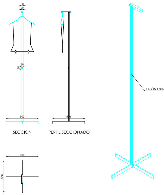 Sc-Colgador Individual Percha Base Aspa Acero-1254