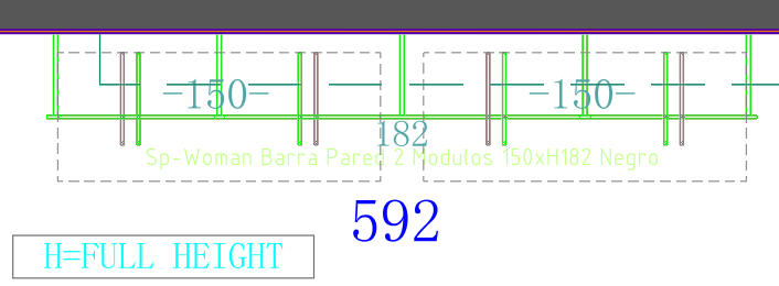 Woman Barra Pared 2 MOD 150xH182 Negro