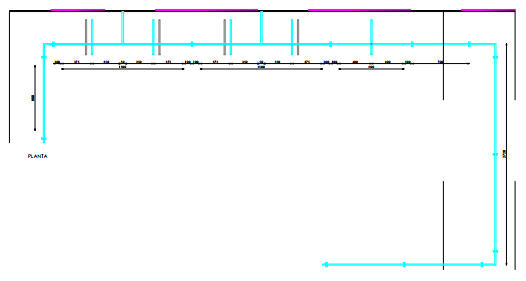 TRF BARRA ESCALERAS EN U 1 MOD 80xH145 + 2 MOD 150xH182 + 1 MOD 80xH182 BARANDILLA ACERO