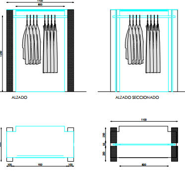 TRF BASICOS 1 MODULO 80xH125 CON TRASERA ACERO