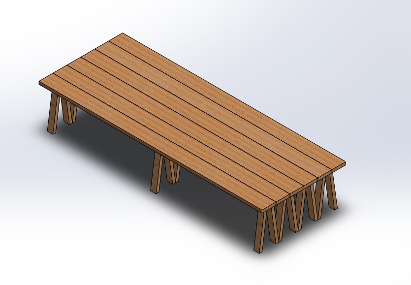 MESA CABALLETES 400x150xH75