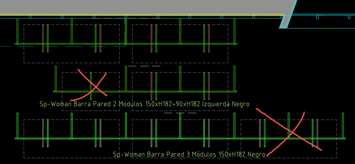 Sp-Woman Barra Pared 2 Módulos 150xH182 Negro